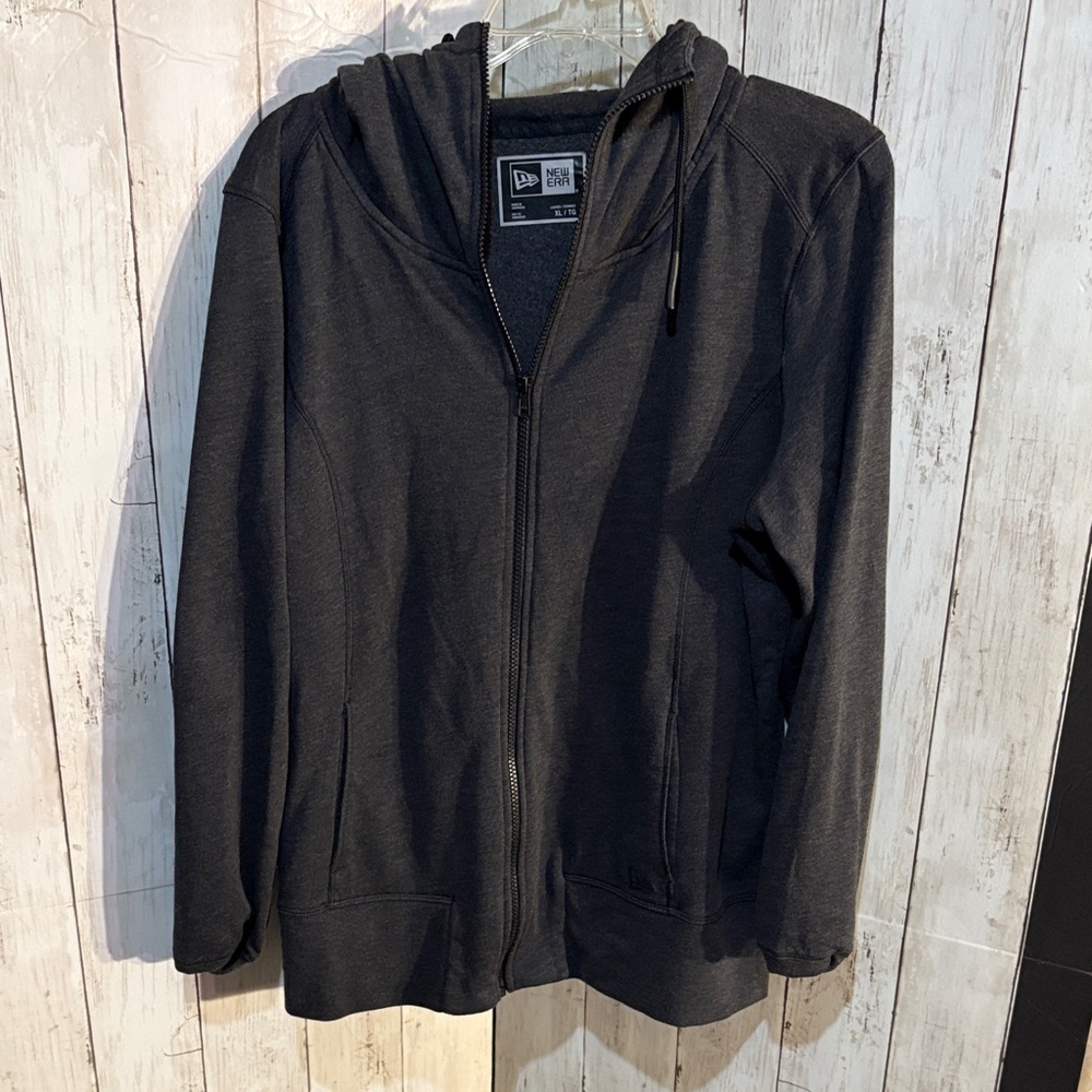 New Era Men's Charcoal Gray Hoodie Jacket